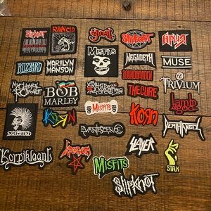 Lot of rock band iron on patches